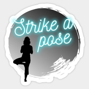 Yoga Pose in the Moonlight Sticker